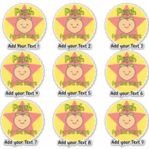 Personalised Peach Fruit Teacher Reward Stickers