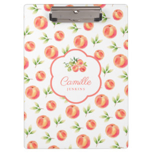 Personalised Peach Illustrated Name Clipboard