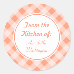 Personalised Peach Kitchen Stickers