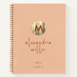 Personalised Peach Math and Science Graph Paper Notebook<br><div class="desc">This personalised notebook features a peach cover with a brushed gold monogram with script name and the subject "math science" printed in simple elegant font in the lower thirds. The interior pages are lined with graph paper, perfect for taking notes, sketching diagrams or solving equations. Personalise the front cover with...</div>