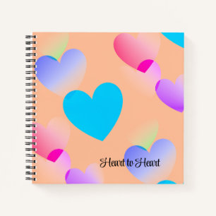 Personalised Peach Orange "Heart to Heart" Journal