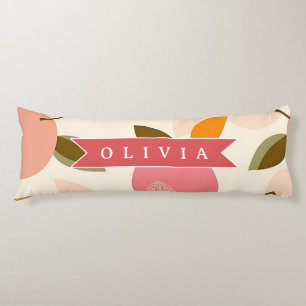 Personalised Peach Pattern Cute Retro Summer Body Cushion