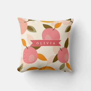 Personalised Peach Pattern Cute Retro Summer Cushion