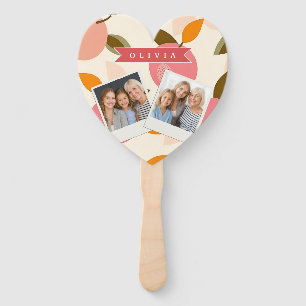 Personalised Peach Pattern Cute Retro Summer Hand Fan