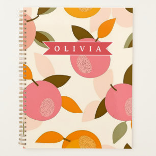 Personalised Peach Pattern Cute Retro Summer Planner