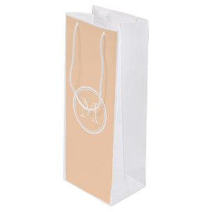 Personalised Peach Puff High End Coloured Wine Gift Bag