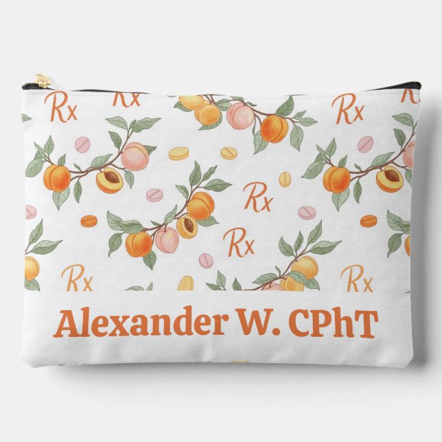 Personalised Peaches, Apricots & RX Pharmacy  Accessory Pouch (Front)