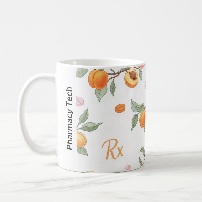 Personalised Peaches, Apricots & RX Pharmacy Mug (Left)
