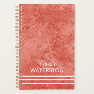 Personalised Peachy Agatised Marbling Planner