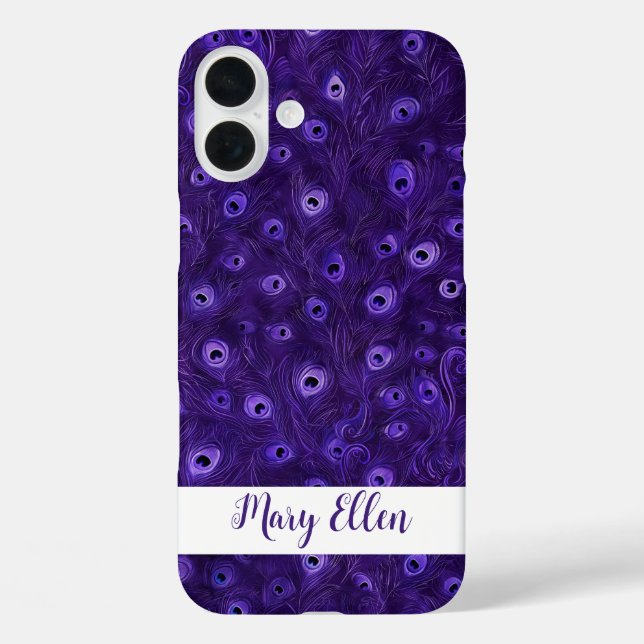 Personalised Peacock Feather Case-Mate iPhone Case (Back)