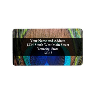 Personalised Peacock Feather Label