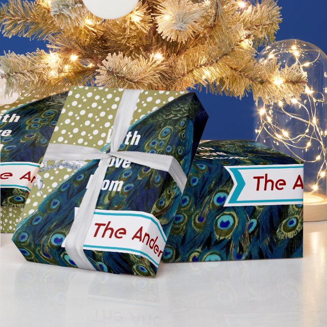 Personalised Peacock Holiday  Wrapping Paper (Holidays)