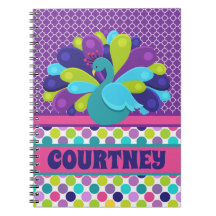 Personalised peacock Notebook and Journal