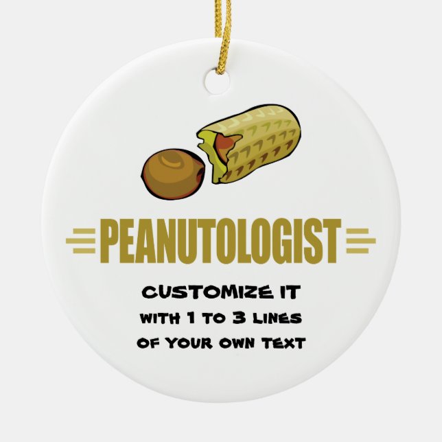 Personalised Peanut Ceramic Tree Decoration (Front)