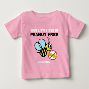 Personalised Peanut Free Bee Kids Cute Do Not Feed Baby T-Shirt