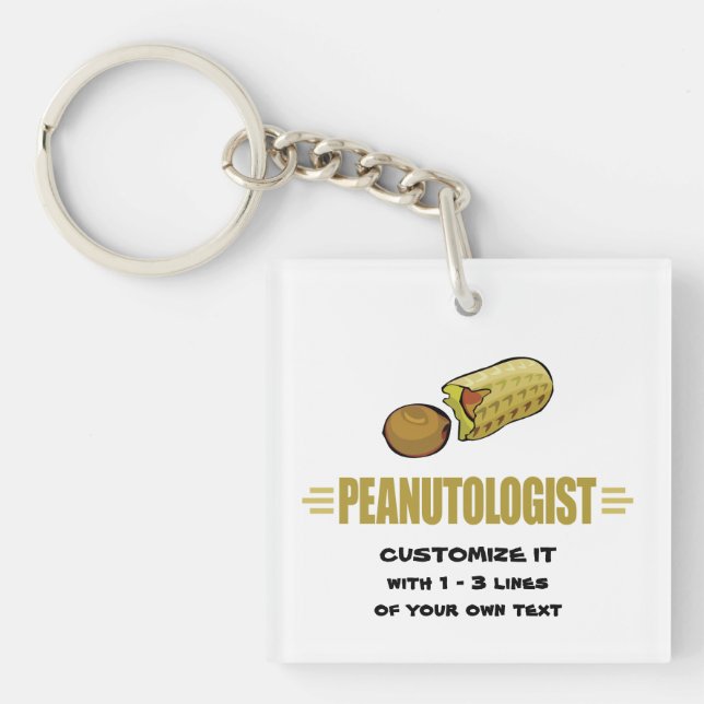 Personalised Peanut Key Ring (Front)