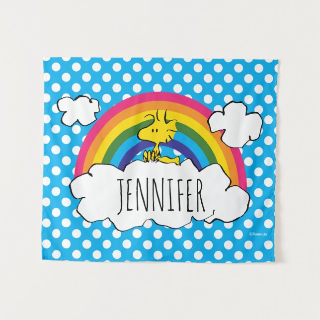 Personalised Peanuts Woodstock | Add Your Name Tapestry (Front (Horizontal))