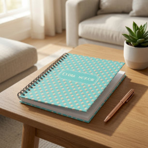 Personalised Pearl and Teal Notebook