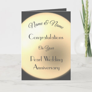 Personalised Pearl Anniversary Greeting Card