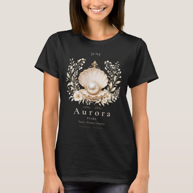 Personalised Pearl Birthstone Shirt (Front)
