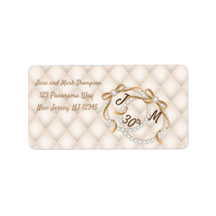 Personalised Pearl Ribbon Return Address Label