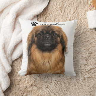 Personalised Pekingese Dog Photo Throw Pillow