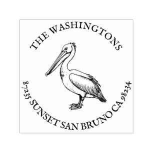 Personalised Pelican Return Address Stamp Name