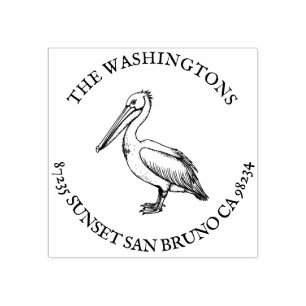 Personalised Pelican Return Address Stamp Name