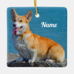Personalised Pembroke Welsh Corgi Puppy Dog Ceramic Ornament