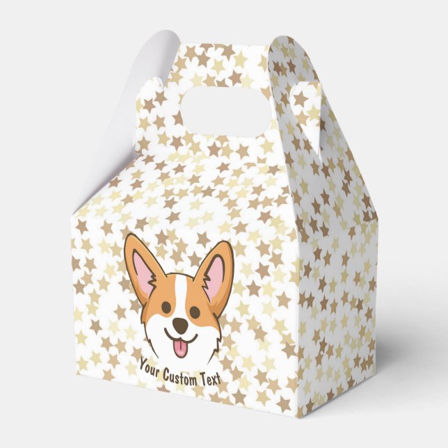Personalised Pembroke Welsh Corgi Puppy Dog Stars Favour Box (Front Side)