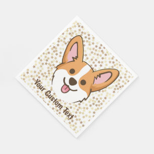 Personalised Pembroke Welsh Corgi Puppy Dog Stars Napkin
