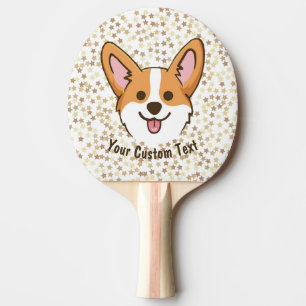 Personalised Pembroke Welsh Corgi Puppy Dog Stars Ping Pong Paddle