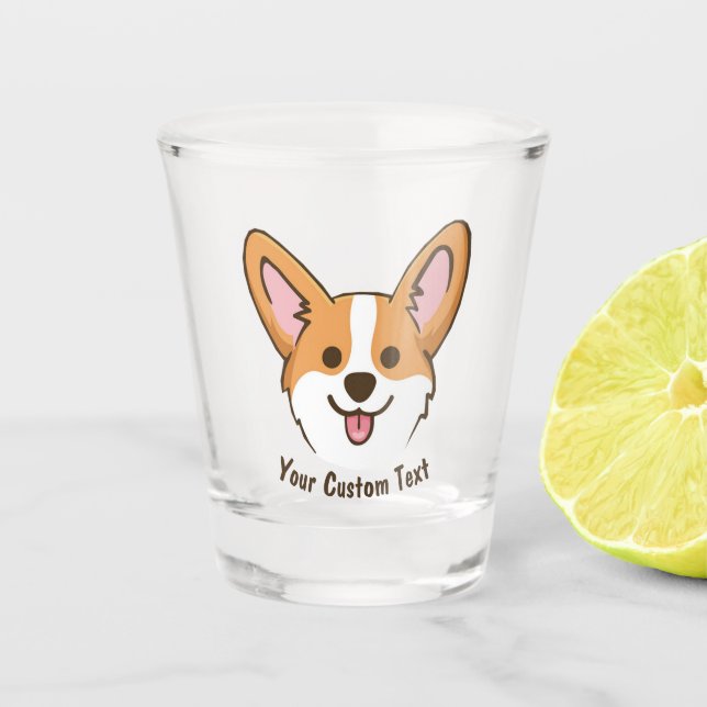 Personalised Pembroke Welsh Corgi Puppy Dog Stars Shot Glass (Front)