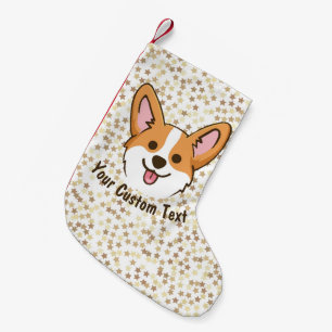Personalised Pembroke Welsh Corgi Puppy Dog Stars Small Christmas Stocking