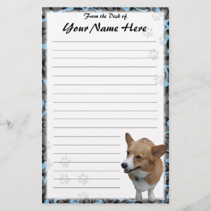 Personalised Pembroke Welsh Corgi Stationery