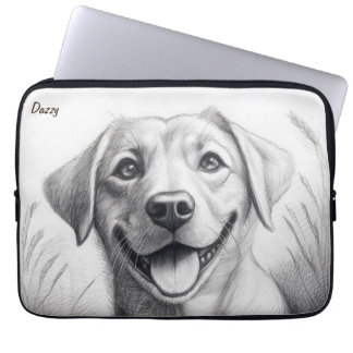 Personalised pencil art Dog-themed Laptop Sleeve