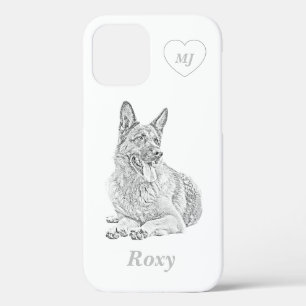 Personalised Pencil German Shepherd iPhone Case