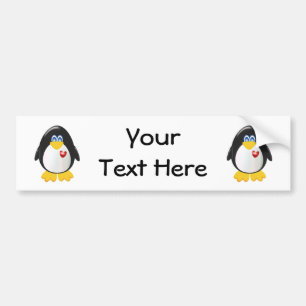 Personalised Penguin Bumper Sticker