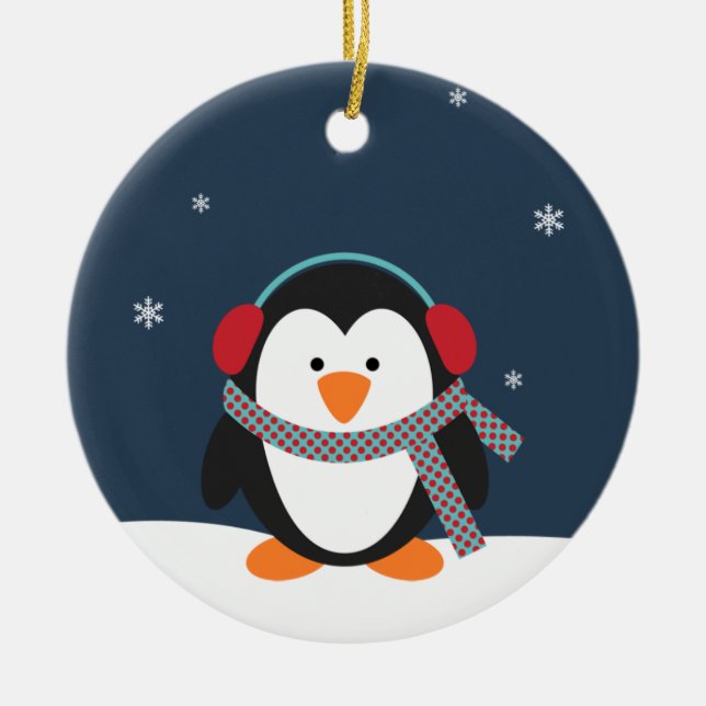 Personalised Penguin Christmas Ornament (Front)