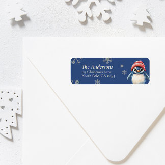 Personalised Penguin Christmas Return Labels