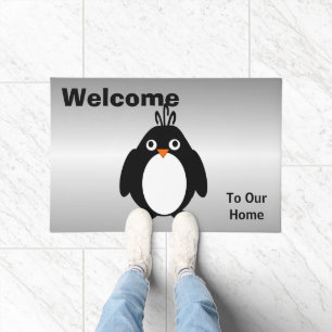 Personalised Penguin Design Doormat