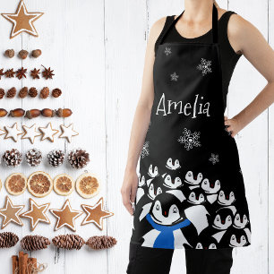 Personalised Penguin Family Apron