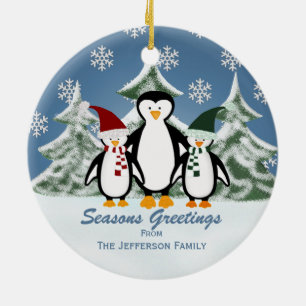 Personalised: Penguin Family Christmas Ornament