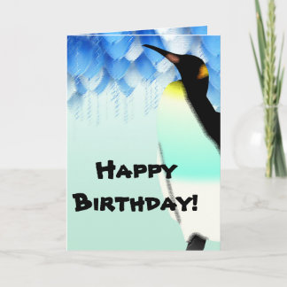 Personalised Penguin Happy Birthday Greeting Card