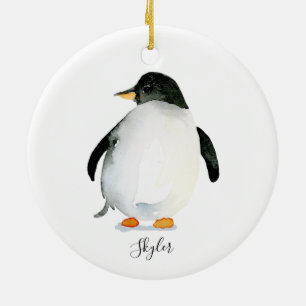 Personalised Penguin Ornament Handpainted