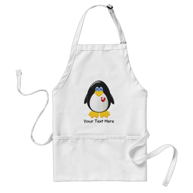 Personalised Penguin Standard Apron (Front)