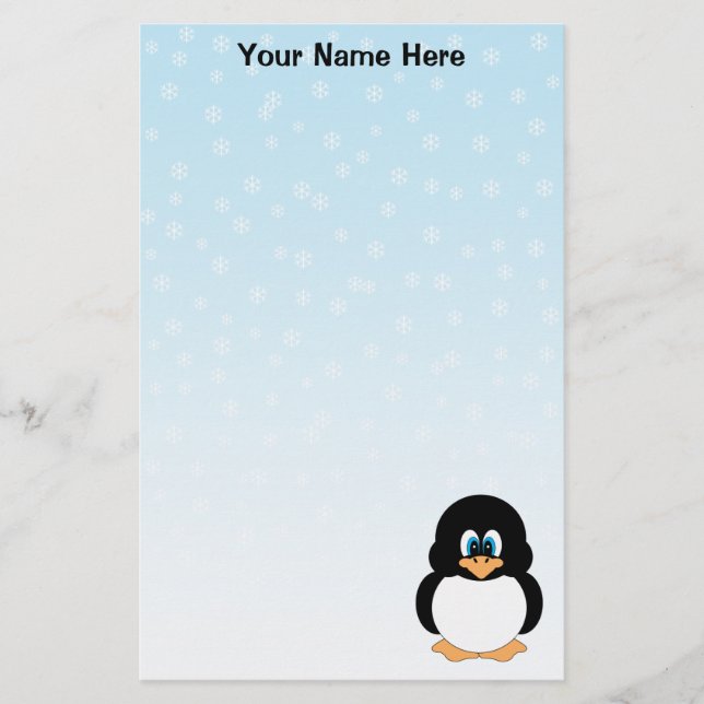 Personalised Penguin Stationery (Front)