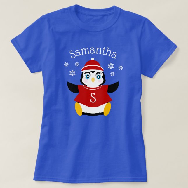Personalised Penguin T-Shirt (Design Front)