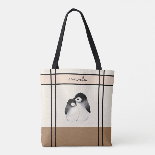 Personalised Penguin Tote Bag (Back)