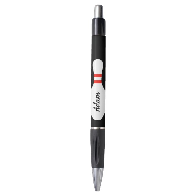 Personalised pens with classic bowling pin design (Front Vertical)